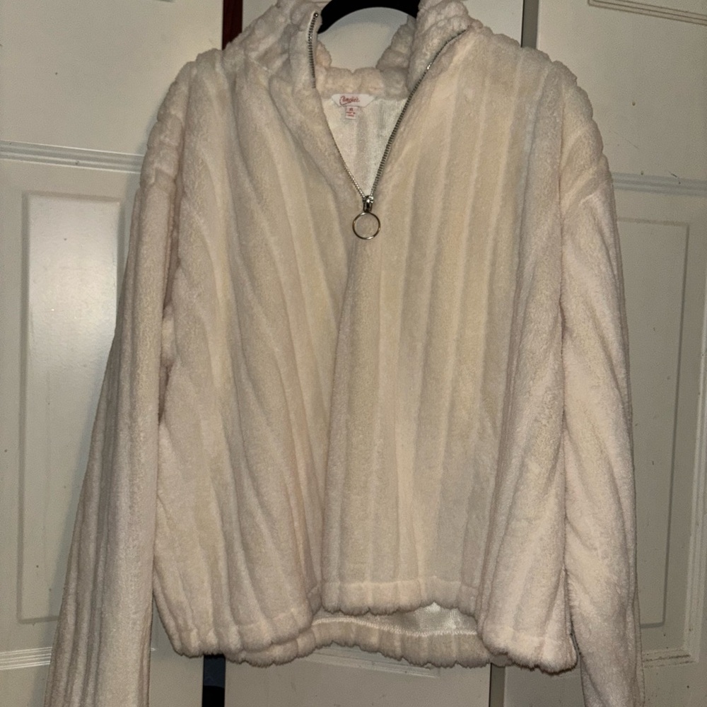 Candie's Cream Fleece Zip-Up Jacket
